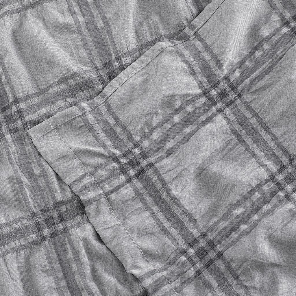 Gray Modern Striped Crinkle Shower Curtain - FurniFindUSA