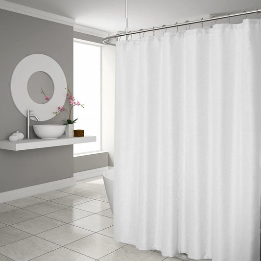 Luxurious White Waffle Weave Shower Curtain - FurniFindUSA