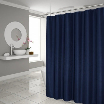 Luxurious Navy Waffle Weave Shower Curtain - FurniFindUSA