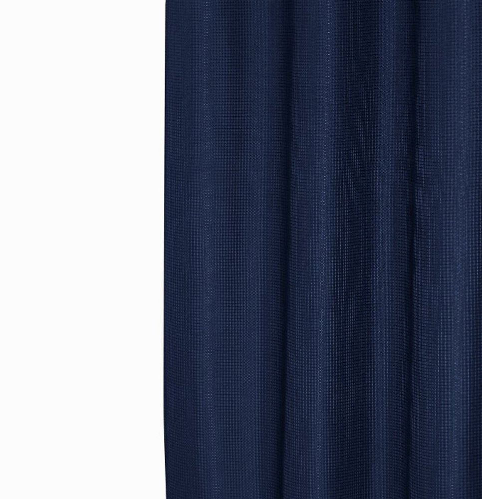 Luxurious Navy Waffle Weave Shower Curtain HomeRoots