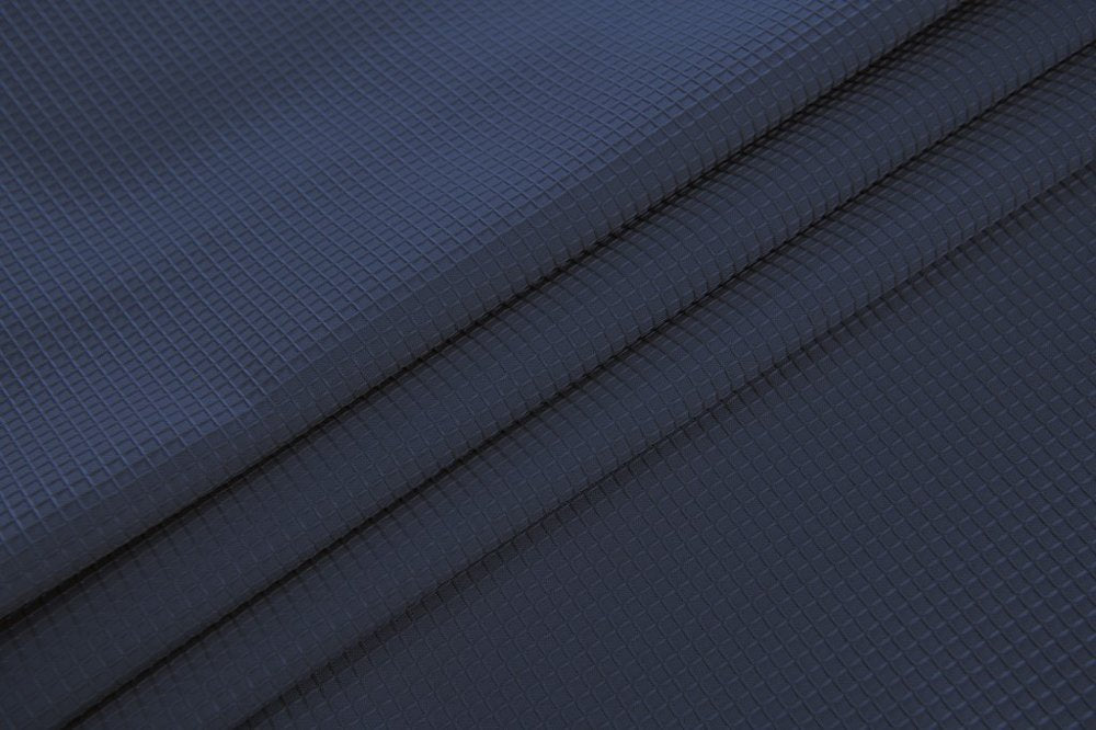 Luxurious Navy Waffle Weave Shower Curtain — view 4