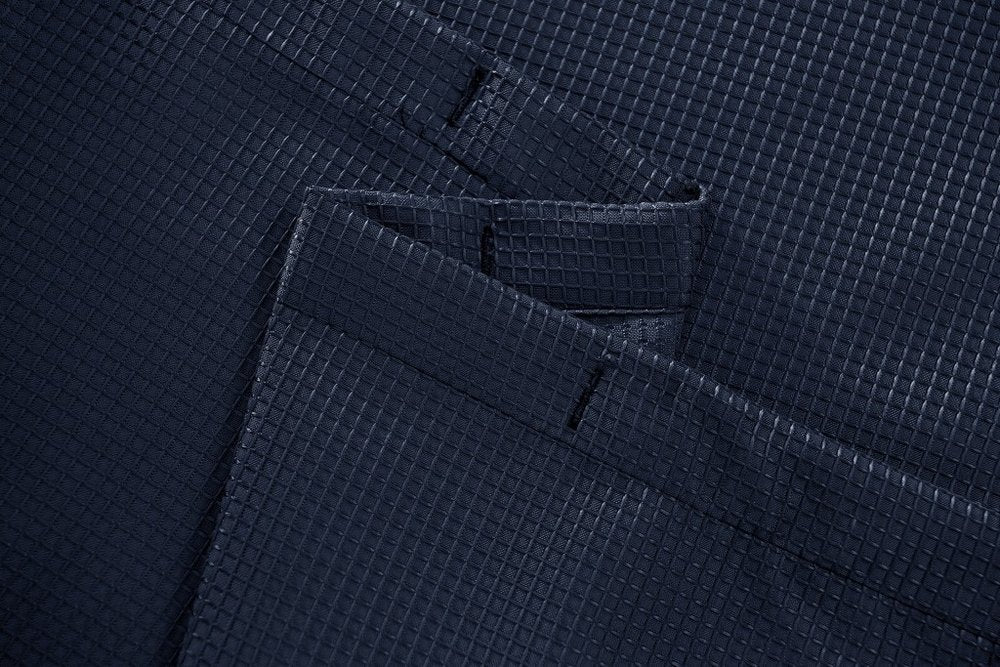 Luxurious Navy Waffle Weave Shower Curtain HomeRoots