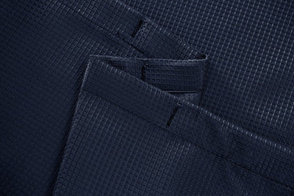 Luxurious Navy Waffle Weave Shower Curtain HomeRoots
