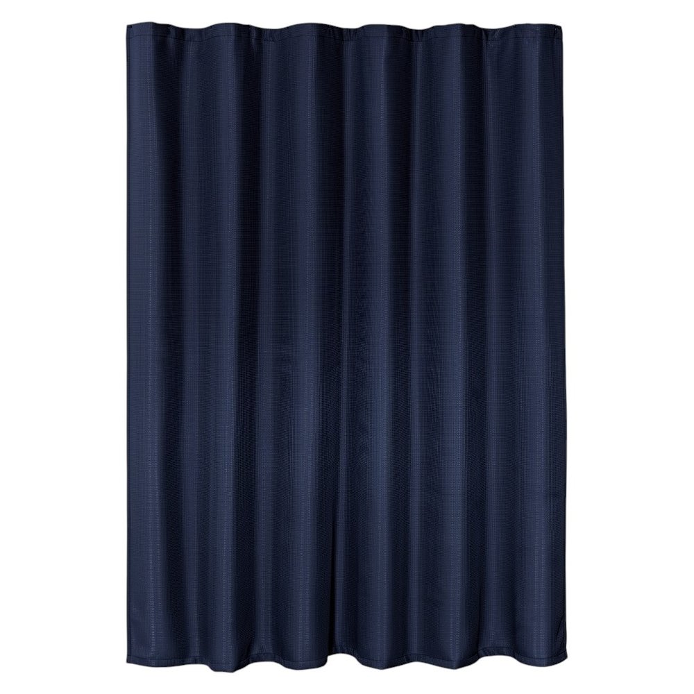 Luxurious Navy Waffle Weave Shower Curtain HomeRoots