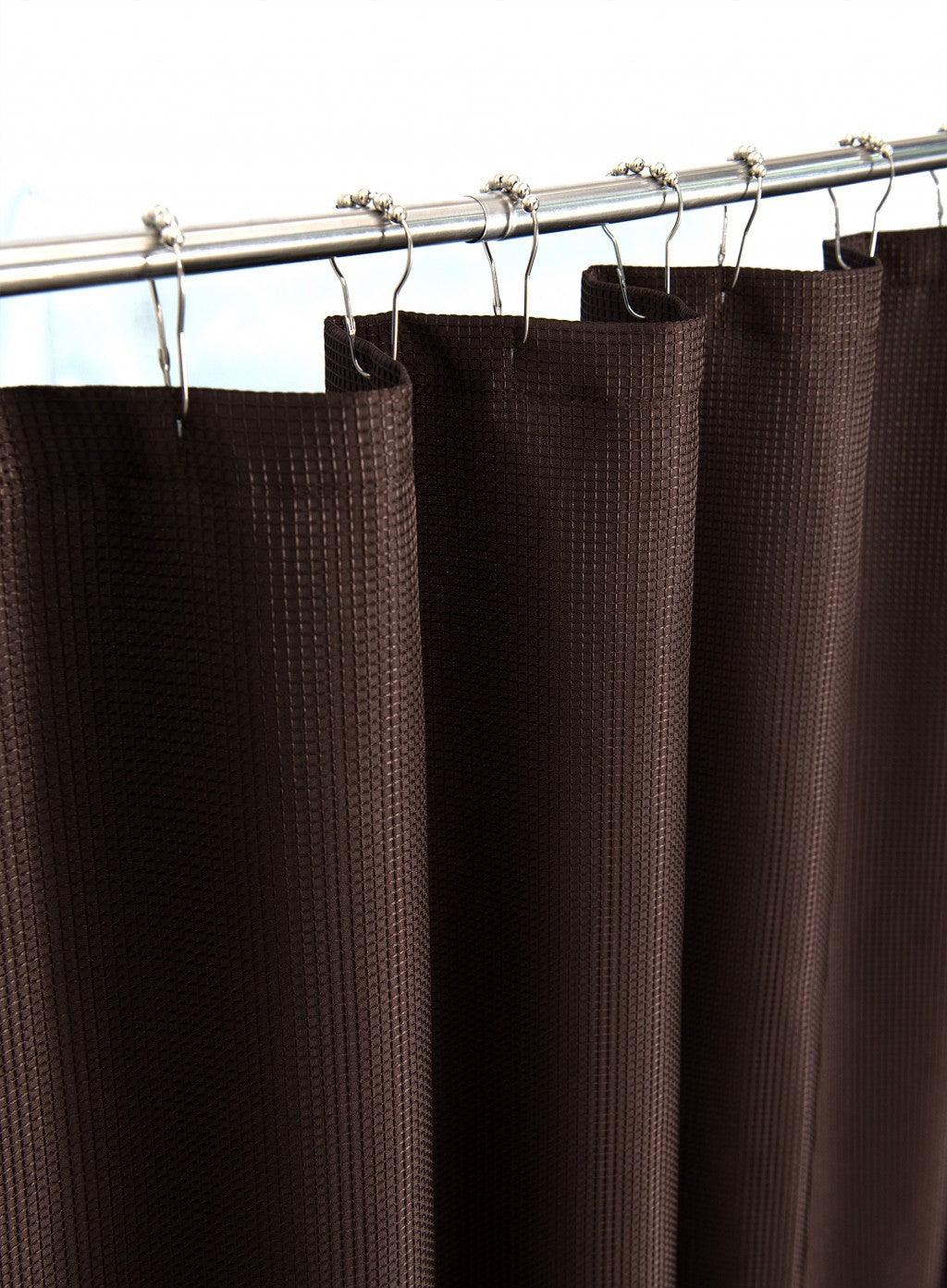 Luxurious Brown Waffle Weave Shower Curtain - FurniFindUSA