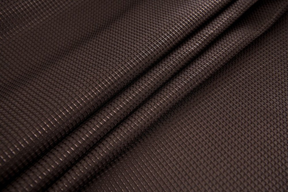 Luxurious Brown Waffle Weave Shower Curtain — view 4