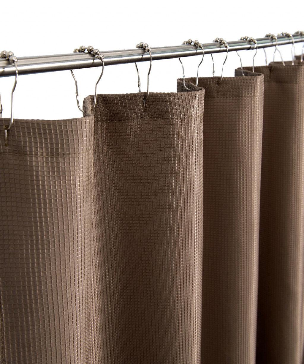 Luxurious Mocha Waffle Weave Shower Curtain - FurniFindUSA