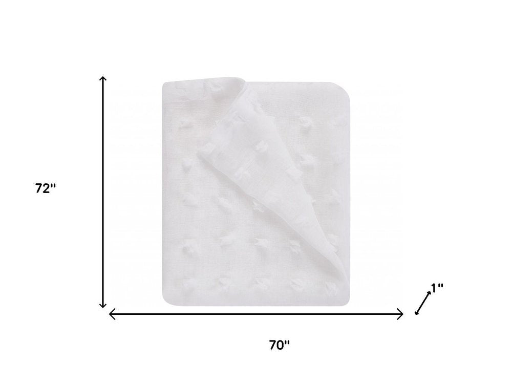 White Puff Sheer Shower Curtain HomeRoots