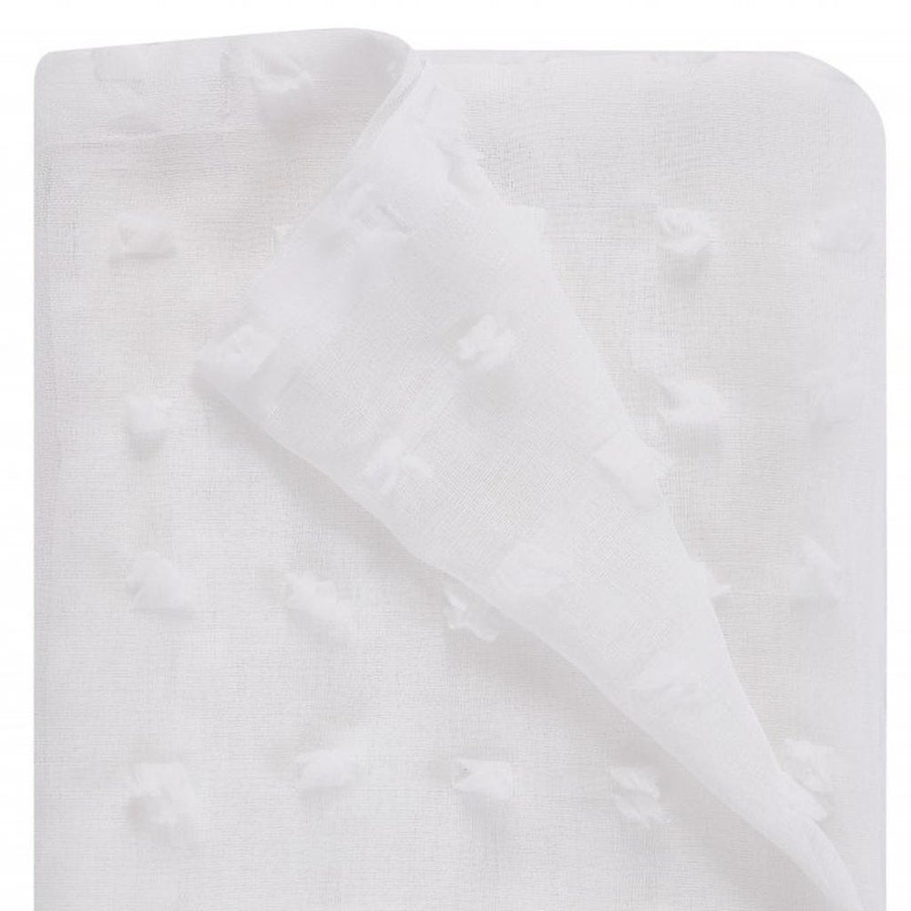 White Puff Sheer Shower Curtain HomeRoots