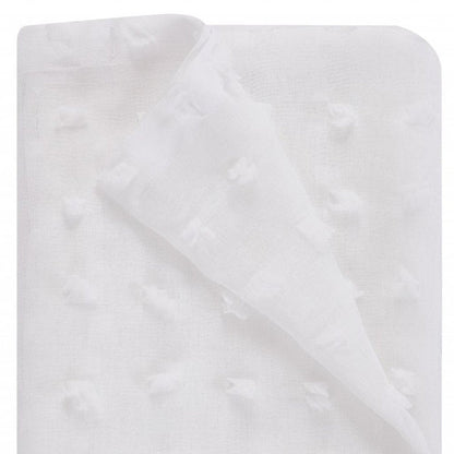 White Puff Sheer Shower Curtain HomeRoots