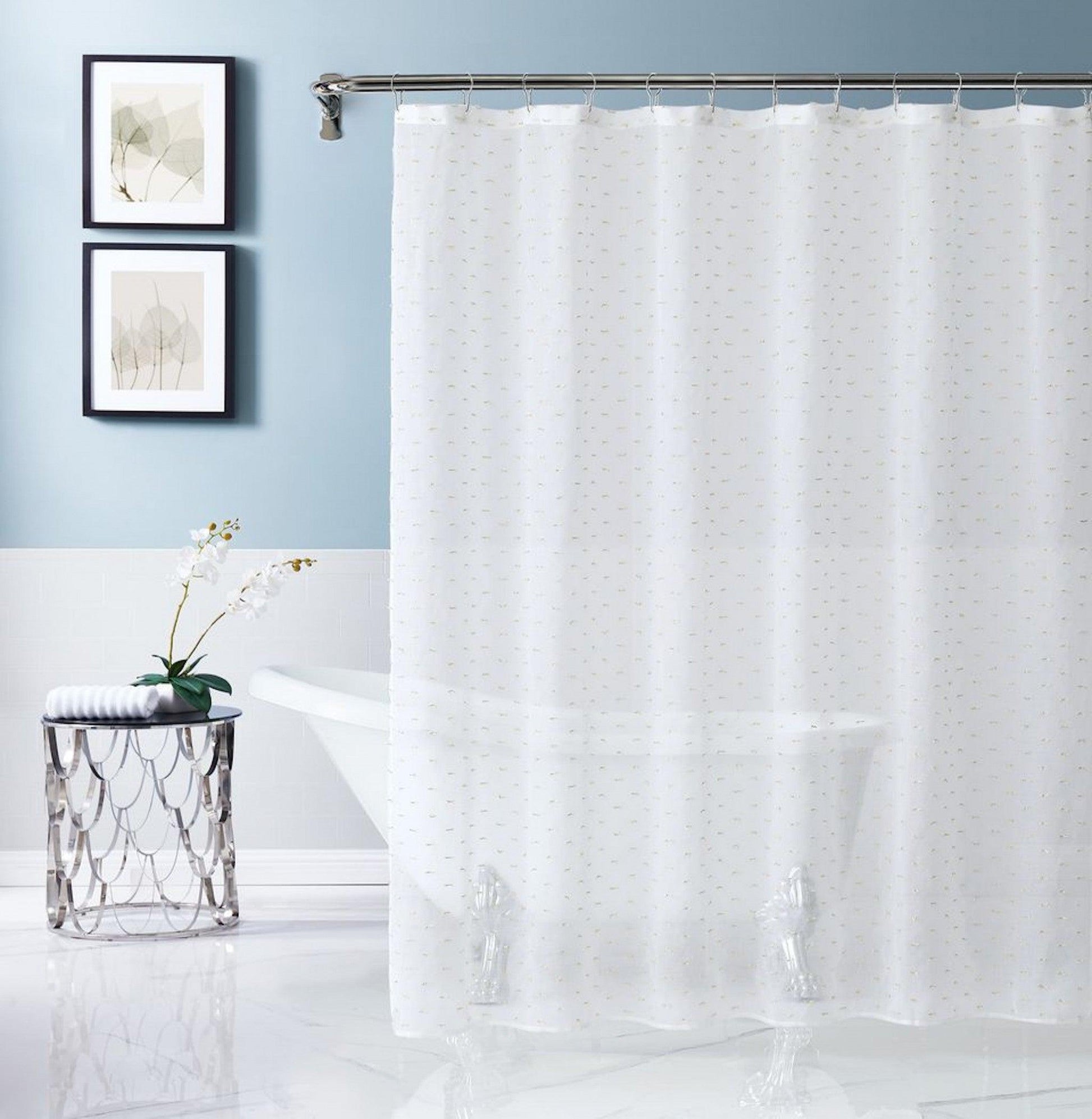 Gold Puff Sprinkles Shower Curtain - FurniFindUSA