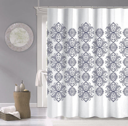 Navy and White Decorative Shower Curtain - FurniFindUSA