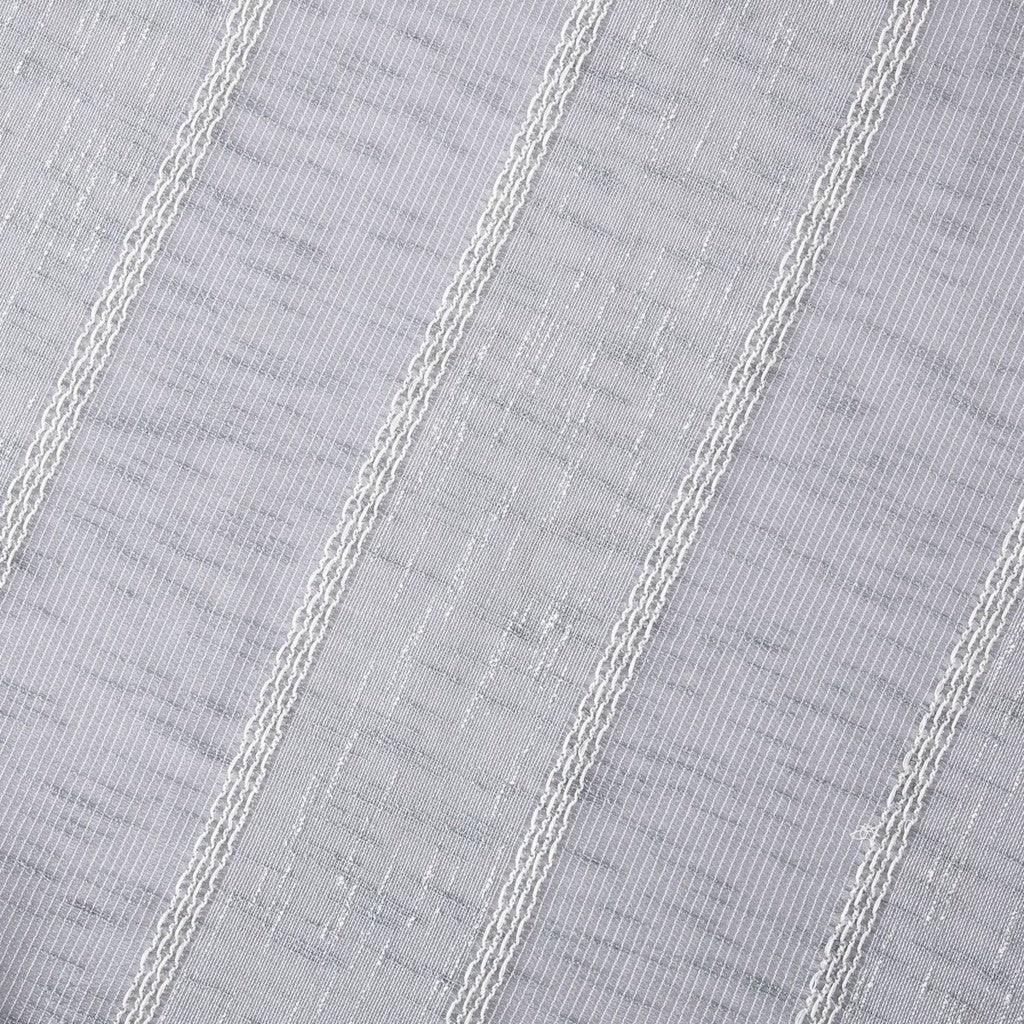 Silver Striped Embroidered Shower Curtain - FurniFindUSA
