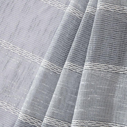 Silver Striped Embroidered Shower Curtain - FurniFindUSA