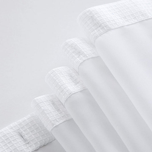 White Sheer and Grid Shower Curtain and Liner Set HomeRoots
