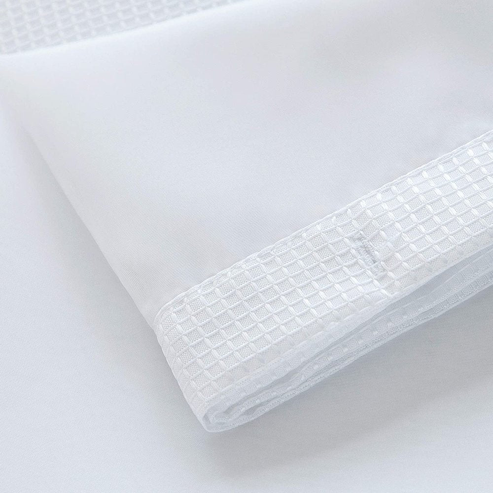 White Sheer and Grid Shower Curtain and Liner Set HomeRoots