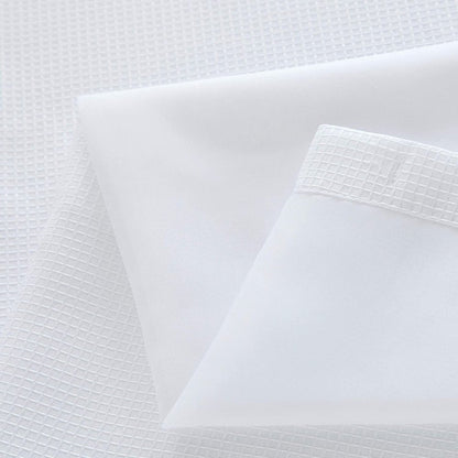 White Sheer and Grid Shower Curtain and Liner Set HomeRoots