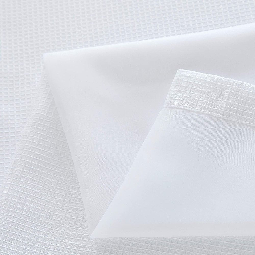 White Sheer and Grid Shower Curtain and Liner Set HomeRoots