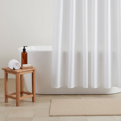 White Sheer and Grid Shower Curtain and Liner Set HomeRoots