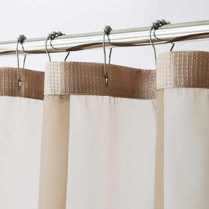 Mocha Sheer and Grid Shower Curtain and Liner Set HomeRoots