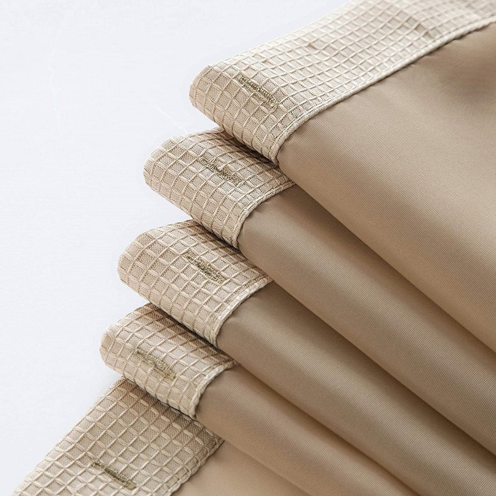 Mocha Sheer and Grid Shower Curtain and Liner Set HomeRoots