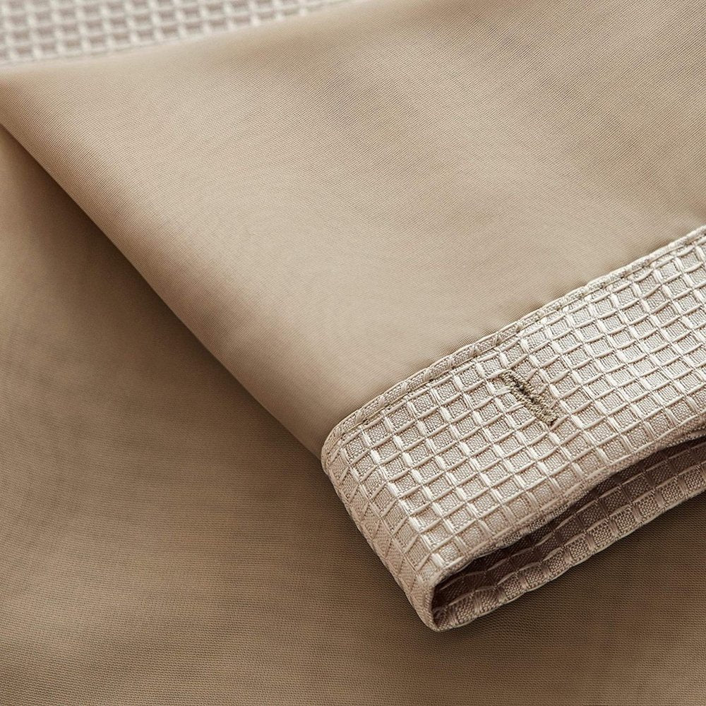 Mocha Sheer and Grid Shower Curtain and Liner Set HomeRoots