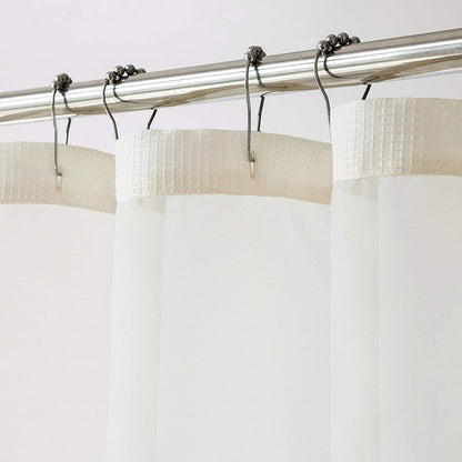 Ivory Sheer and Grid Shower Curtain and Liner Set HomeRoots