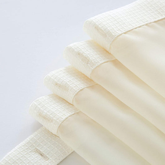 Ivory Sheer and Grid Shower Curtain and Liner Set HomeRoots