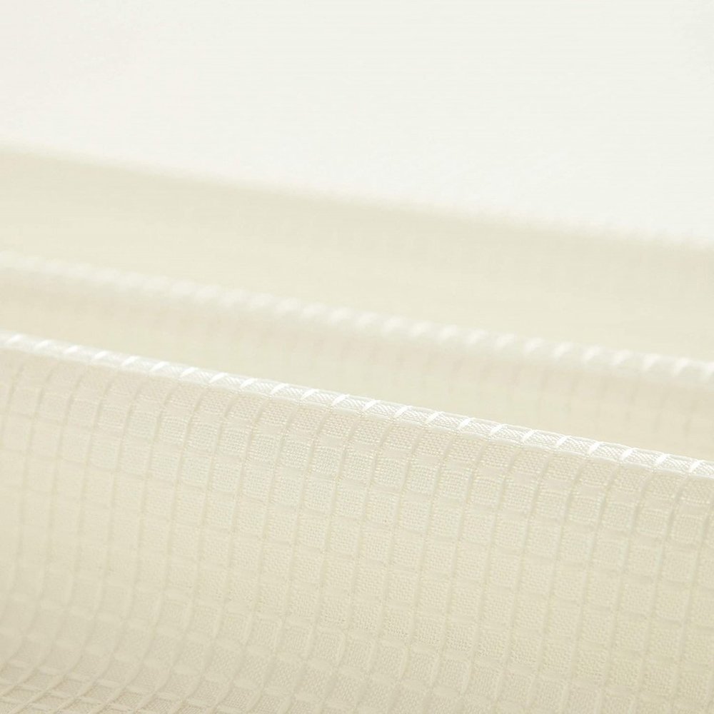 Ivory Sheer and Grid Shower Curtain and Liner Set HomeRoots