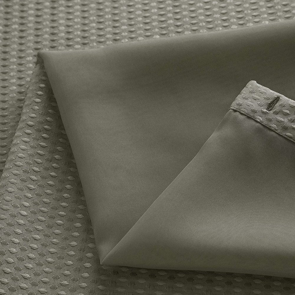 Gray Sheer and Grid Shower Curtain and Liner Set HomeRoots