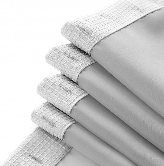 Silver Modern Grid Shower Curtain and Liner Set HomeRoots