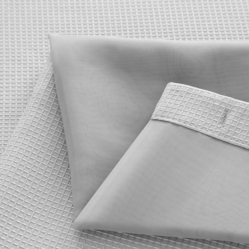 Silver Modern Grid Shower Curtain and Liner Set HomeRoots