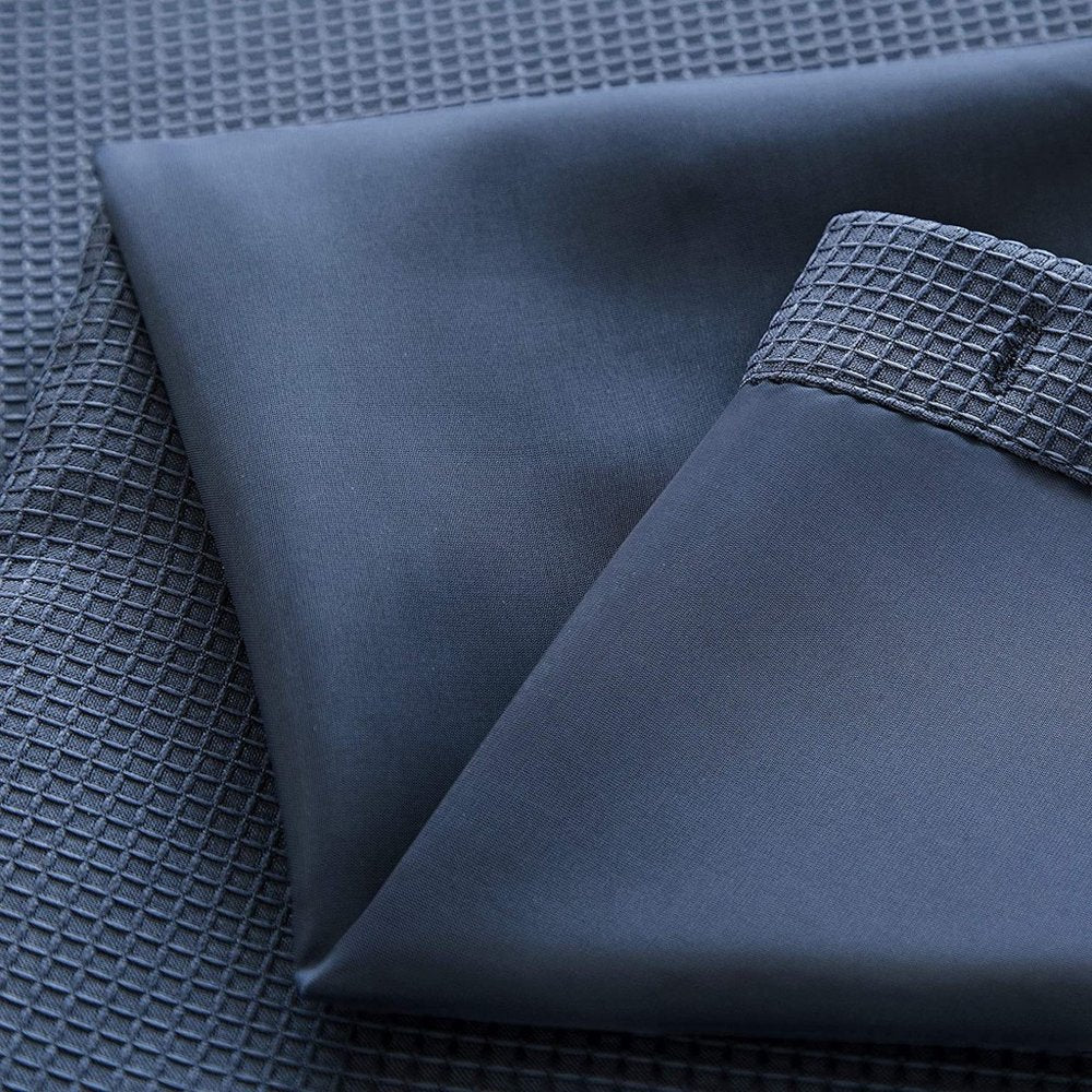 Navy Modern Grid Shower Curtain and Liner Set HomeRoots