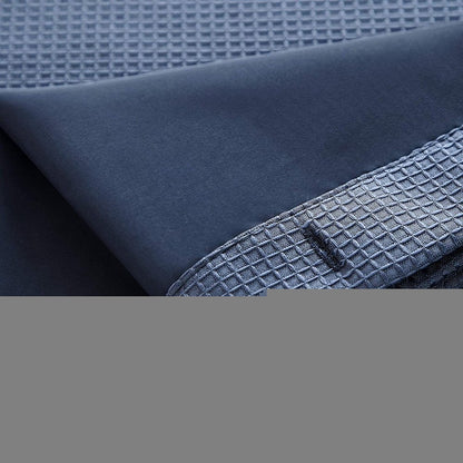 Navy Modern Grid Shower Curtain and Liner Set HomeRoots