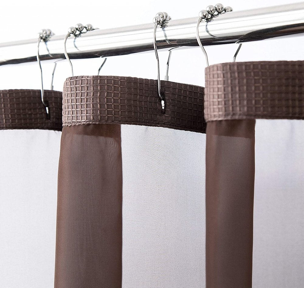 Brown Modern Grid Shower Curtain and Liner Set HomeRoots