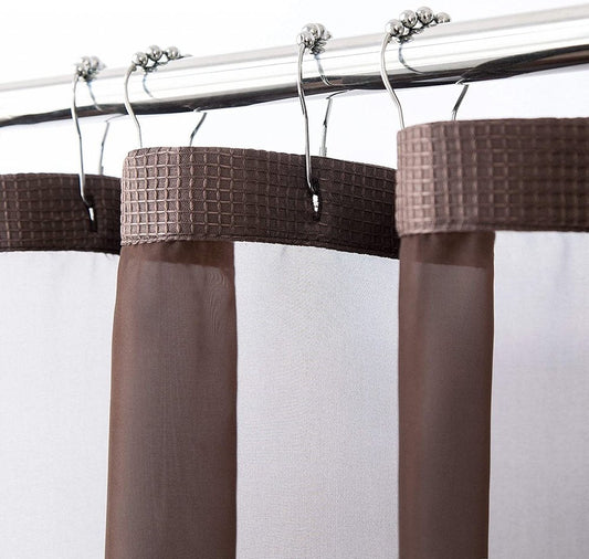 Brown Modern Grid Shower Curtain and Liner Set HomeRoots
