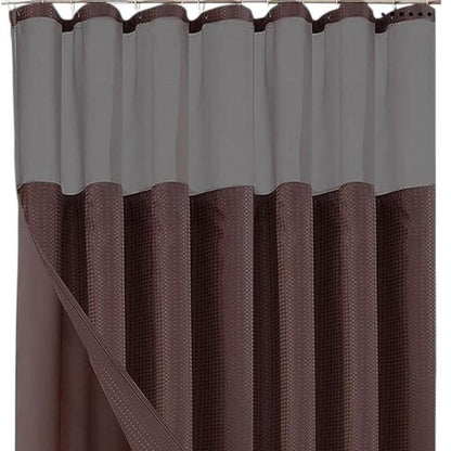 Brown Modern Grid Shower Curtain and Liner Set HomeRoots