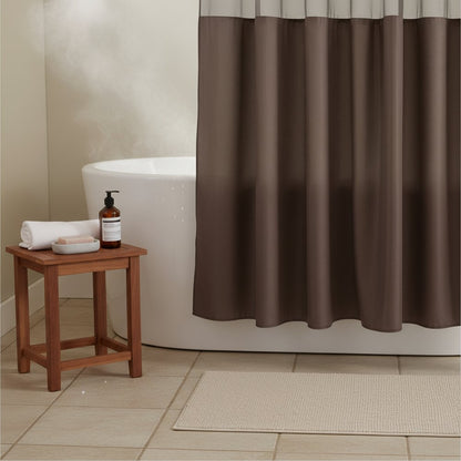 Brown Modern Grid Shower Curtain and Liner Set HomeRoots