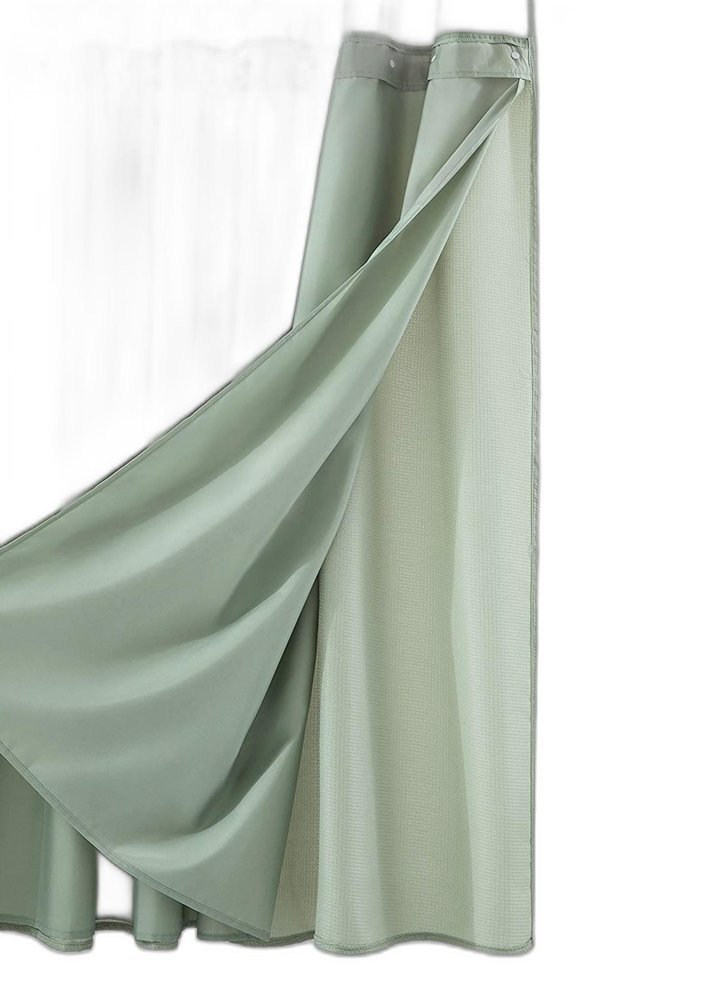 Sage Green Modern Grid Shower Curtain and Liner Set HomeRoots
