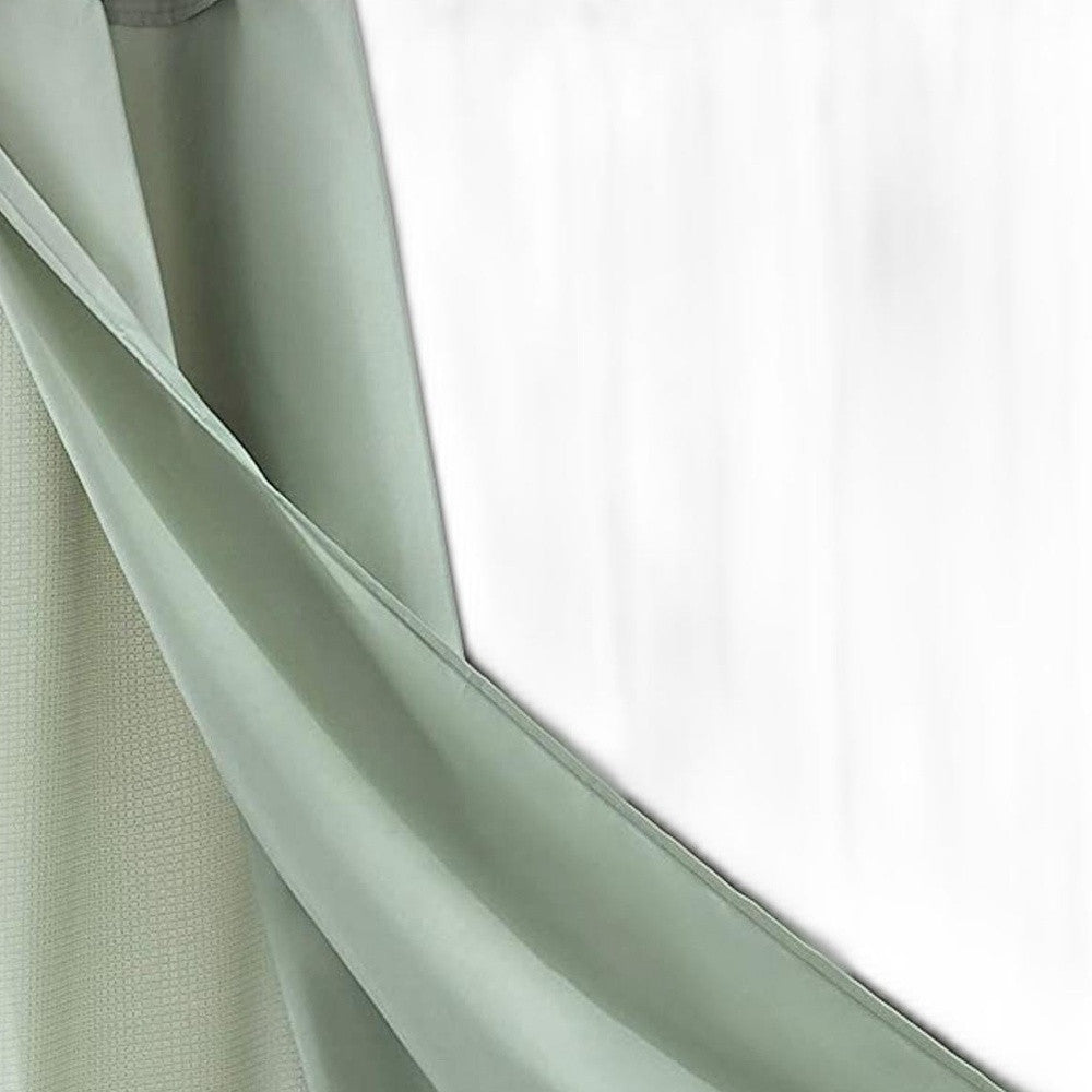 Sage Green Modern Grid Shower Curtain and Liner Set HomeRoots