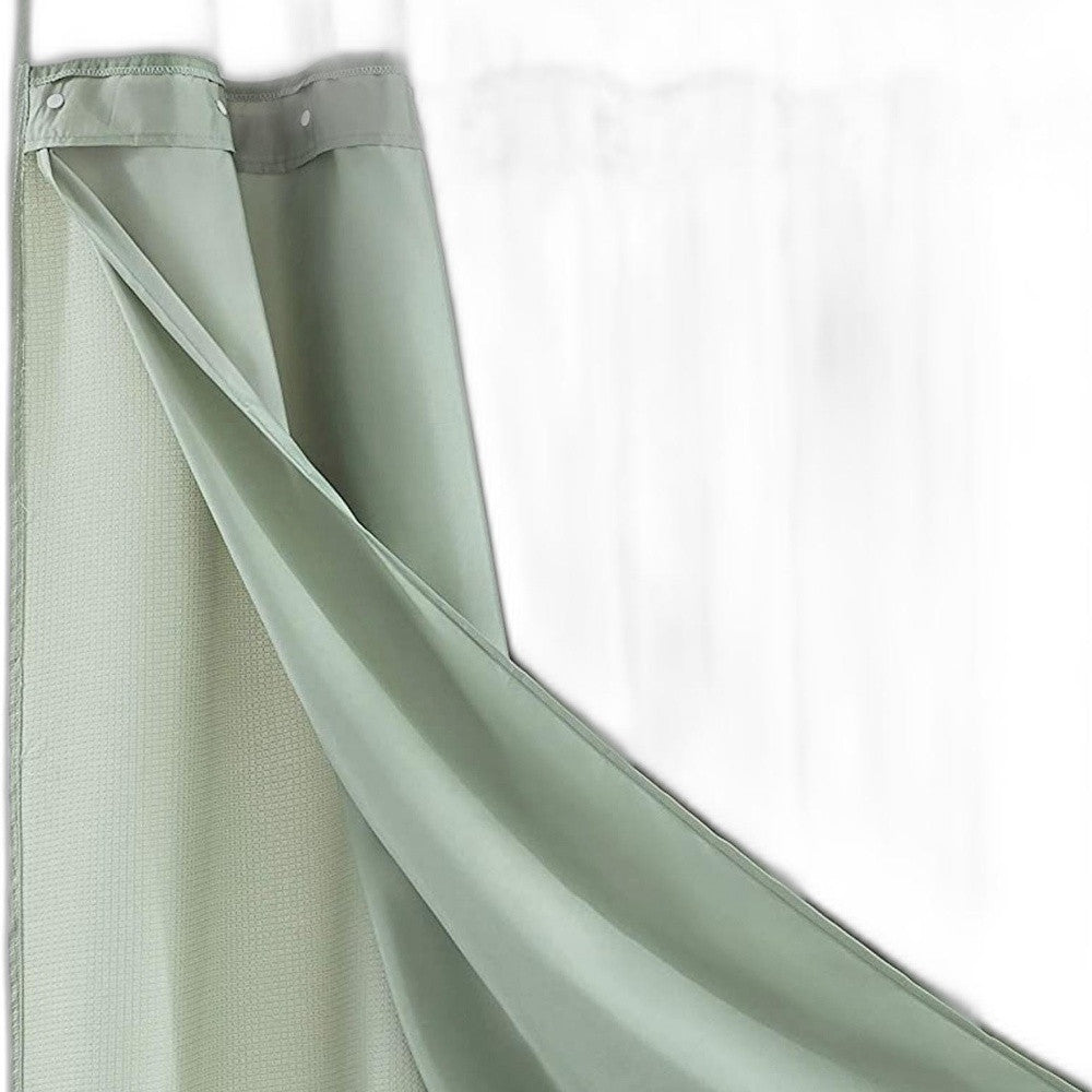 Sage Green Modern Grid Shower Curtain and Liner Set HomeRoots