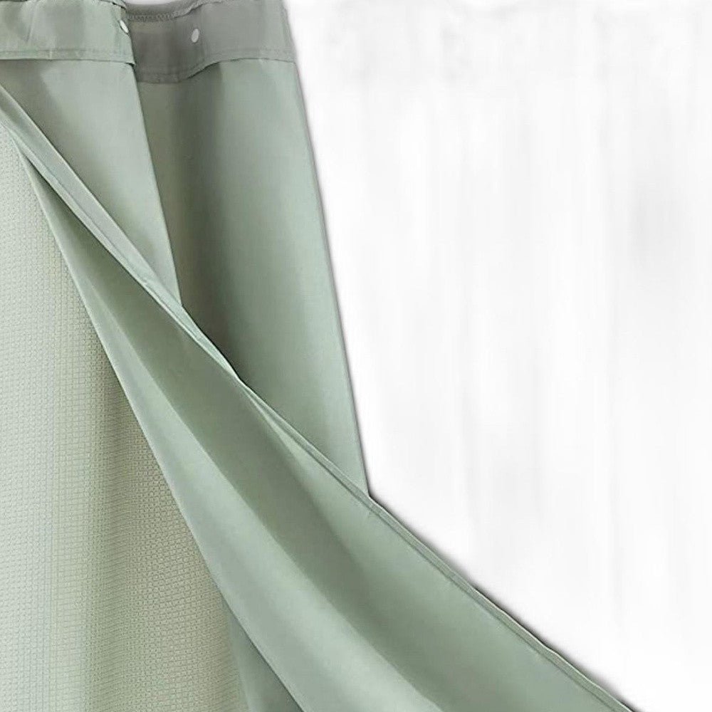 Sage Green Modern Grid Shower Curtain and Liner Set HomeRoots