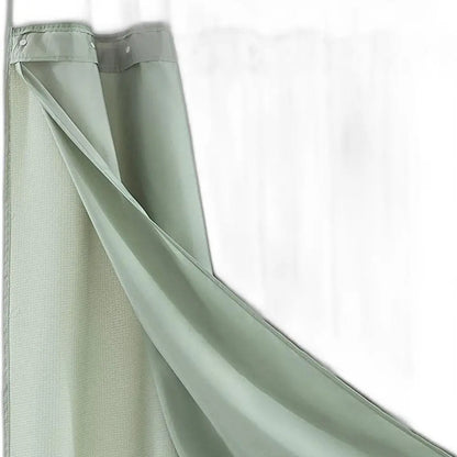 Sage Green Modern Grid Shower Curtain and Liner Set - FurniFindUSA