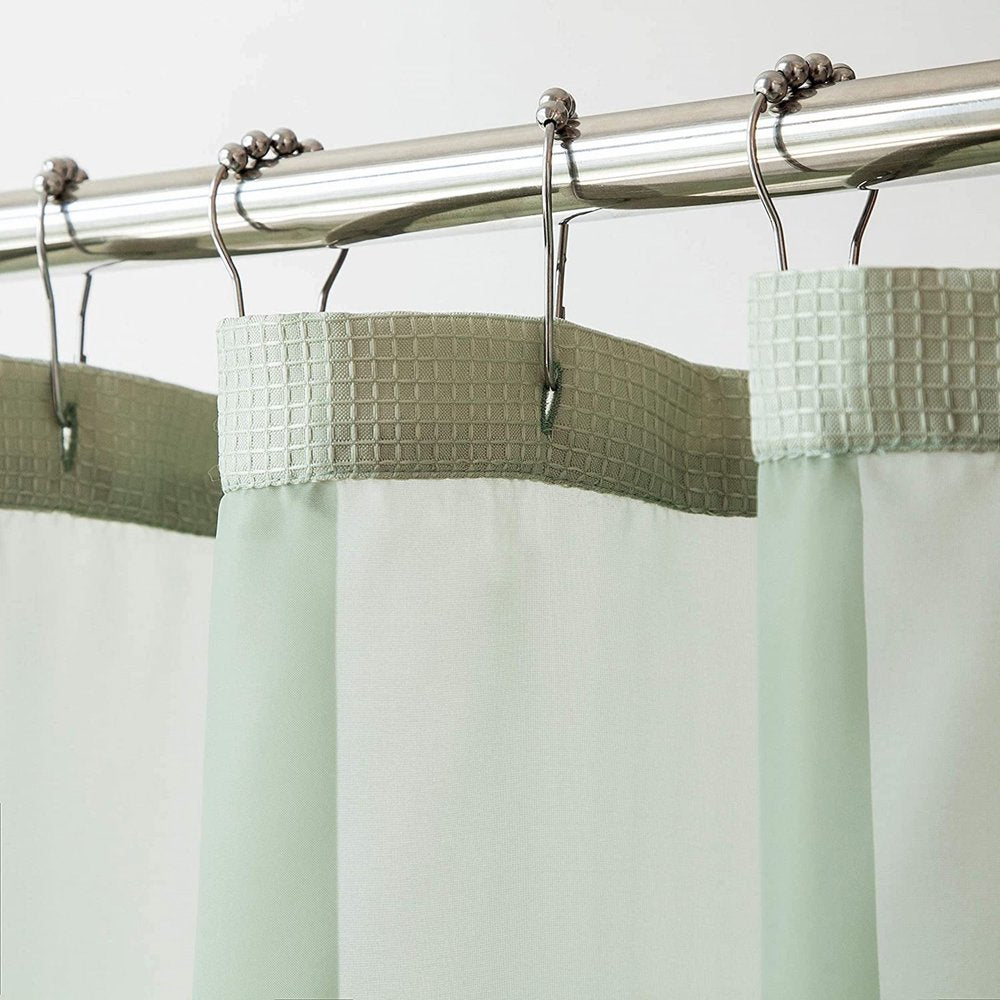 Sage Green Modern Grid Shower Curtain and Liner Set HomeRoots