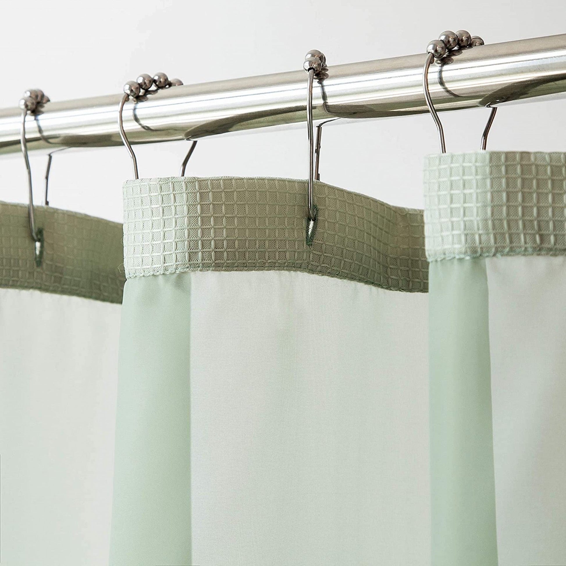 Sage Green Modern Grid Shower Curtain and Liner Set HomeRoots