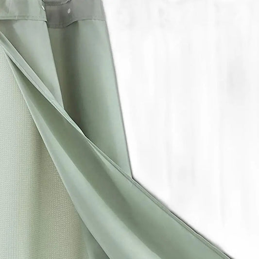 Sage Green Modern Grid Shower Curtain and Liner Set - FurniFindUSA
