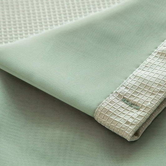 Sage Green Modern Grid Shower Curtain and Liner Set HomeRoots