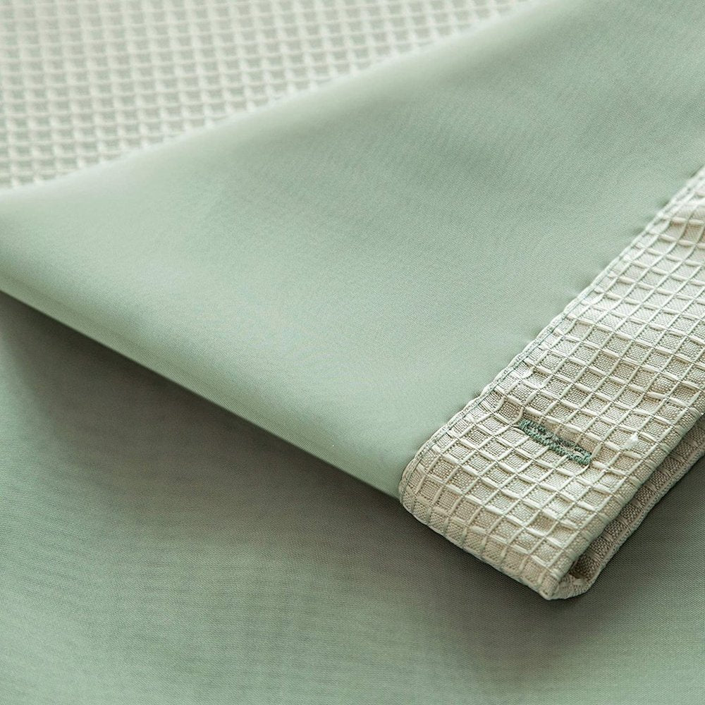 Sage Green Modern Grid Shower Curtain and Liner Set HomeRoots