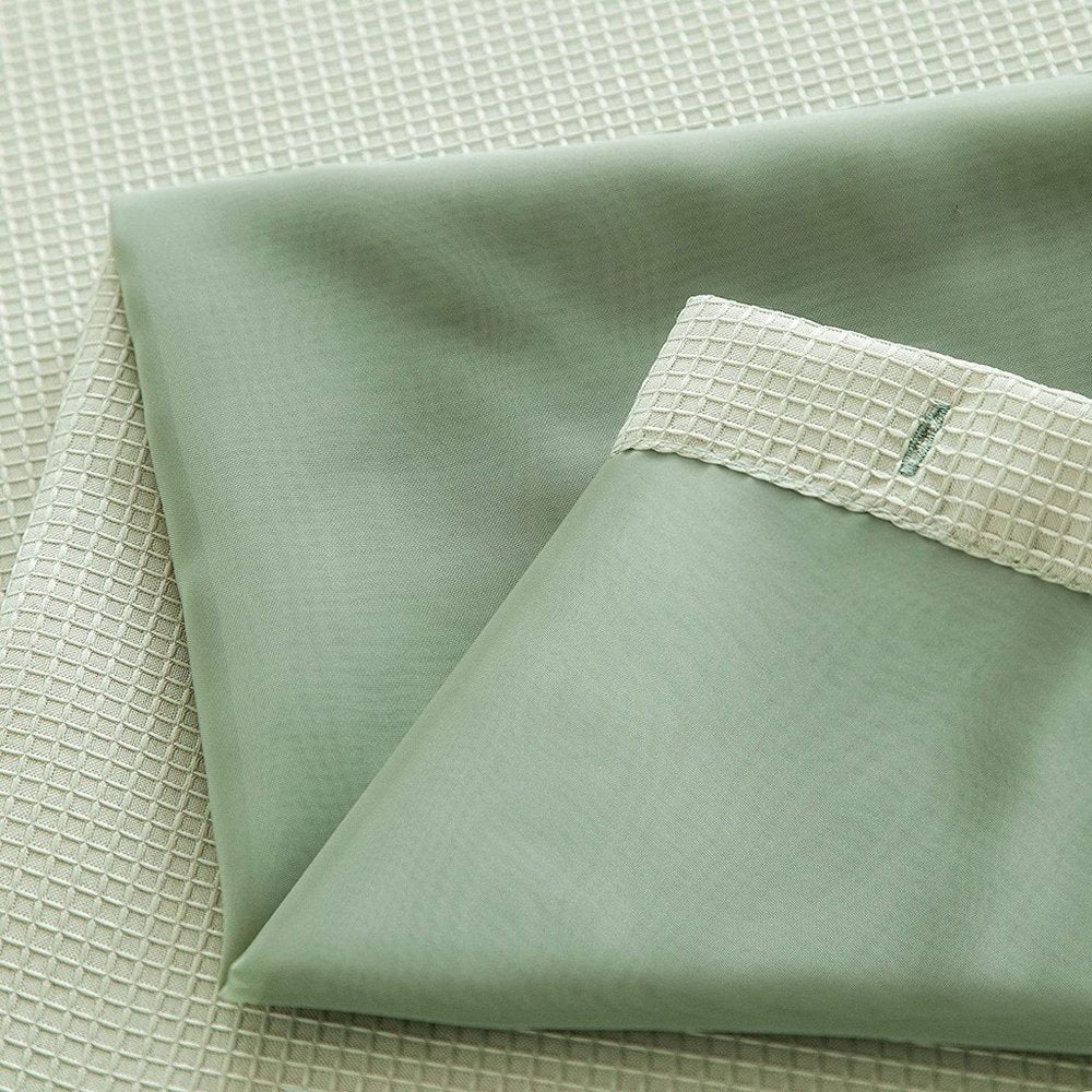 Sage Green Modern Grid Shower Curtain and Liner Set HomeRoots