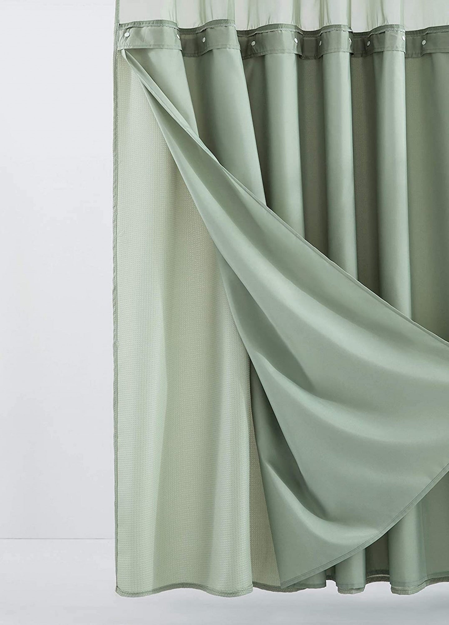 Sage Green Modern Grid Shower Curtain and Liner Set HomeRoots